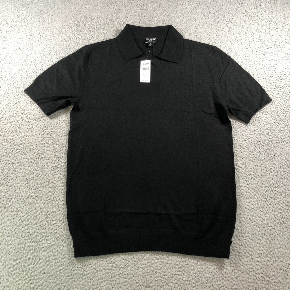 Todd Snyder Shirt Adult Small Black Lightweight Montauk Cashmere Polo
